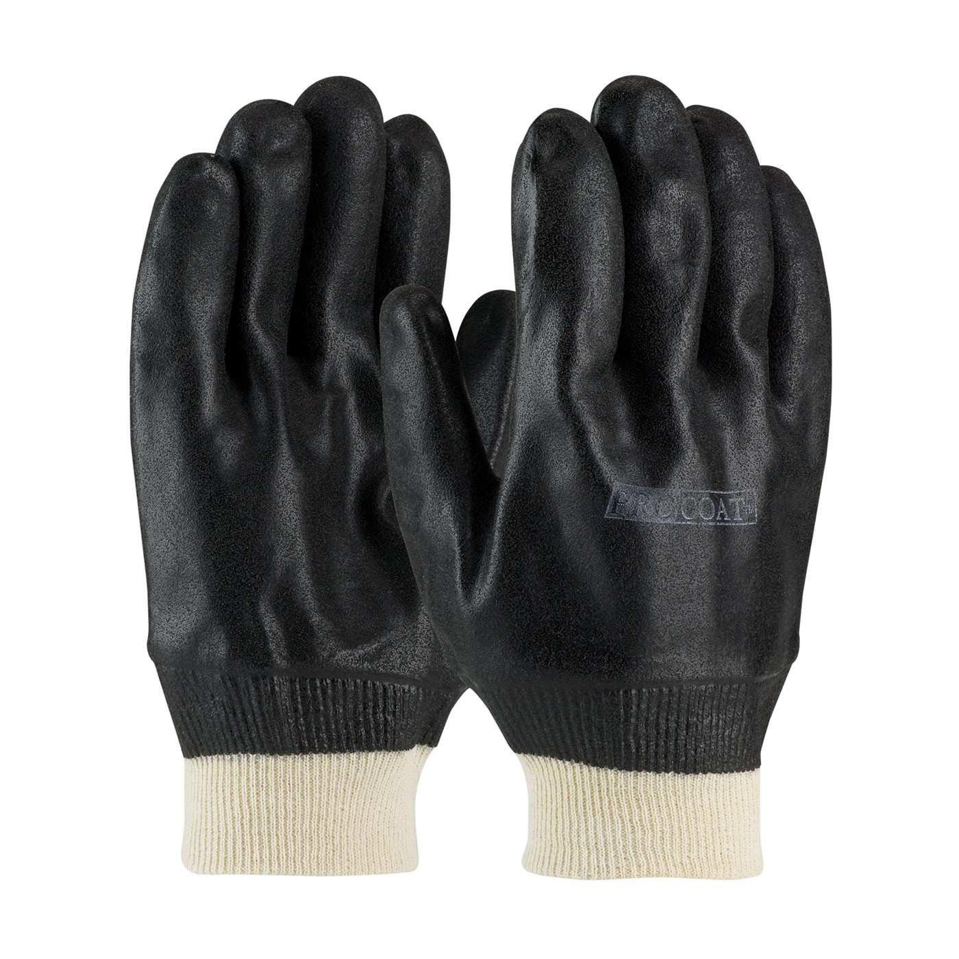 ProCoat® PVC Dipped Glove with Interlock Liner and Sandy Finish - Knitwrist  (#58-8115DD)