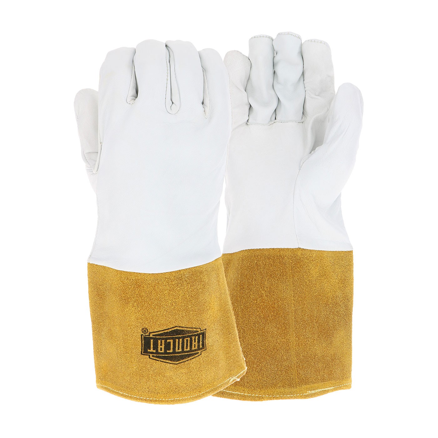  Ironcat® Ironcat® Premium Top Grain Kidskin Leather Tig Glove with Kevlar® Stitching- Split Leather Gauntlet Cuff  (#6141)