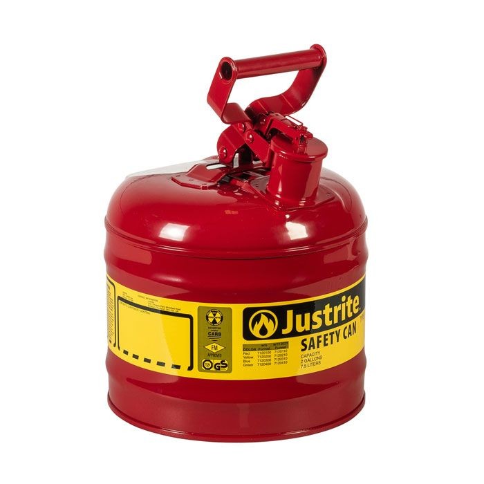 Justrite Type I Safety Can, 2 gallon, Red (#7120100)