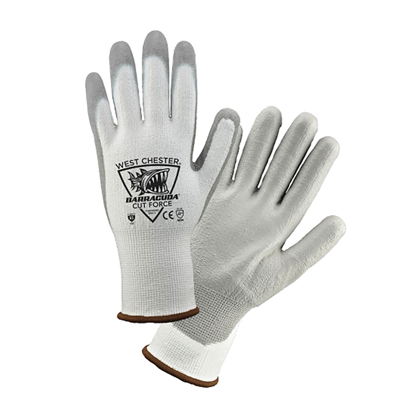 Barracuda® Seamless Knit HPPE Blended Glove with Polyurethane Coated Smooth Grip on Palm & Fingers  (#713CFHGWU)