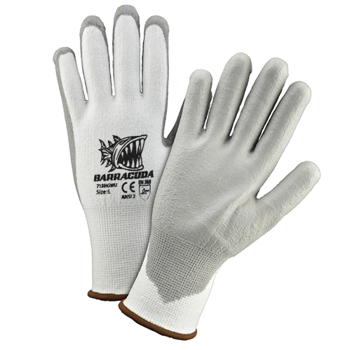 Barracuda® Seamless Knit HPPE Blended Glove with Polyurethane Coated Smooth Grip on Palm & Fingers  (#713HGWU)