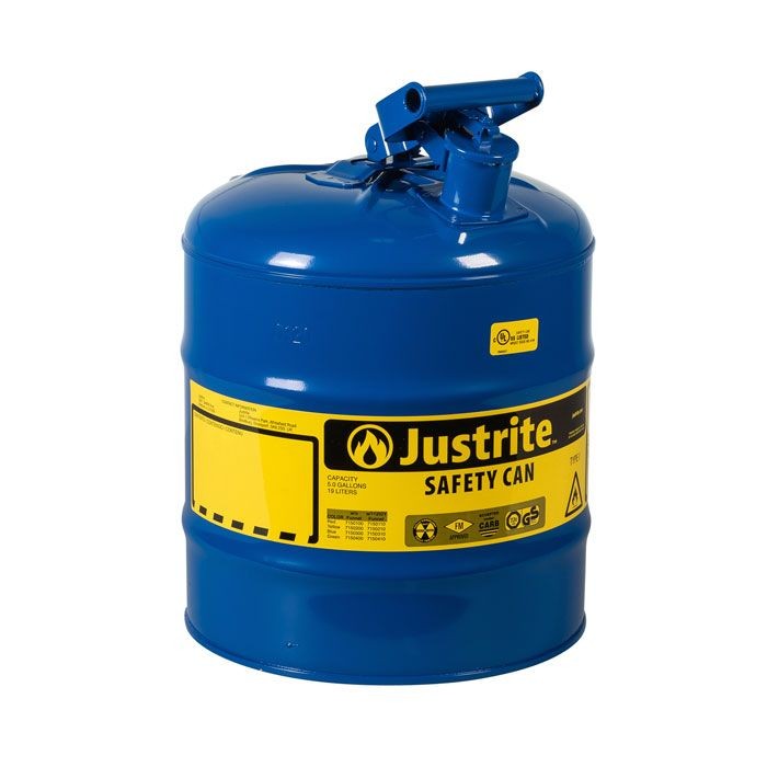 Justrite Type I Safety Can, Blue, 5 gallon (#7150300)