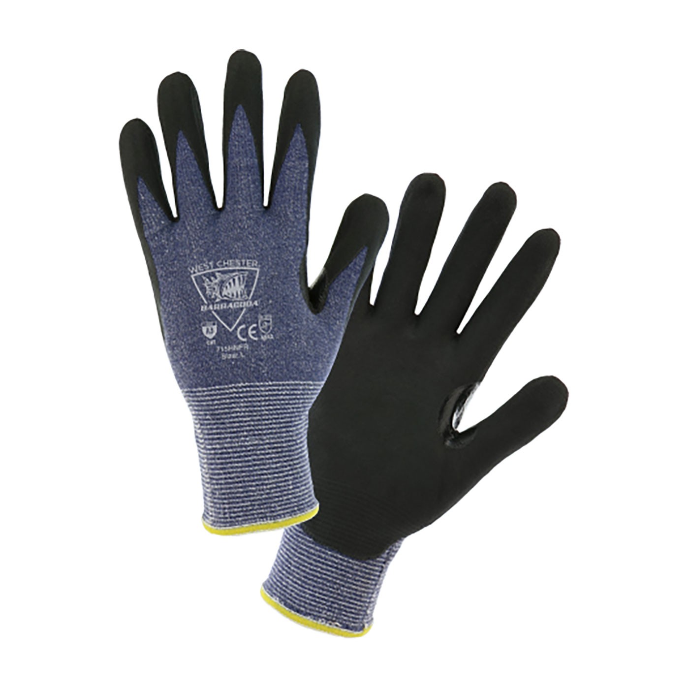 Barracuda® Seamless Knit HPPE Blended Glove with Nitrile Coated Foam Grip on Palm & Fingers  (#715HNFR)