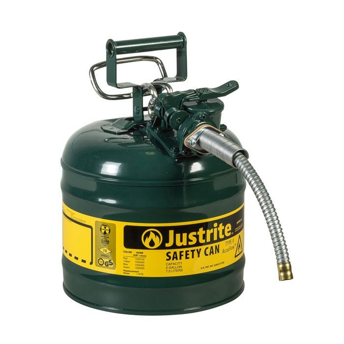JustriteType II AccuFlow Safety Can, 2 gallon, Green (#7220420)