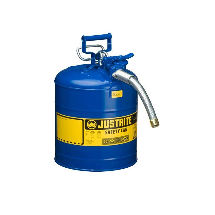 Justrite Type II AccuFlow Safety Can, 5 gallon, Blue (#7250330)