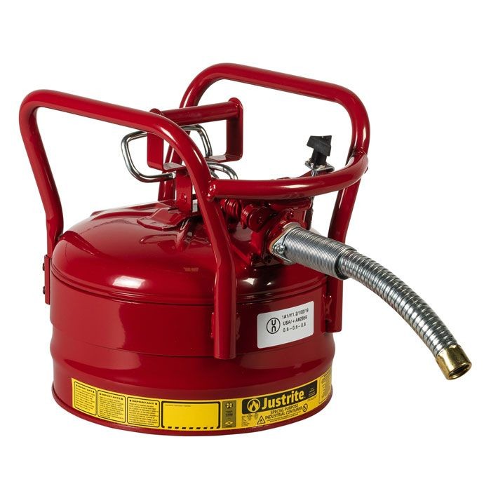 Justrite Type II D.O.T. Safety Can, 2.5 gallon, Red (#7325130)
