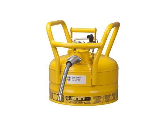 Justrite D.O.T. Type II Safety Can, 2.5 gallon, Yellow (#7325220)