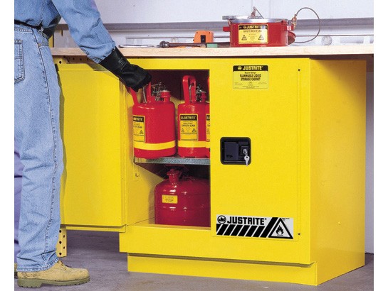 Sure-Grip EX Undercounter Flammable Safety Cabinet, 1 Shelf, Manual Doors, 22 Gallon Cap. (#892300)