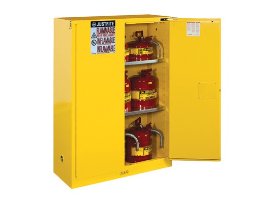 Sure-Grip EX Flammable Safety Cabinet, 2 Shelf, Self-Close Doors, 45 Gallon Cap. (#894520)