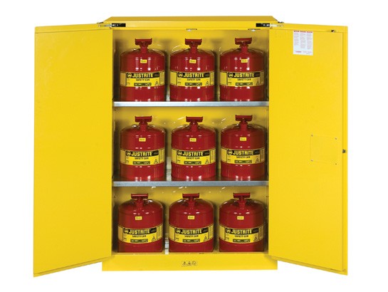 Sure-Grip EX Flammable Safety Cabinet/Can Package, 2 Shelf, Self-Close Doors, 45 Gallon Cap. (#8945208)