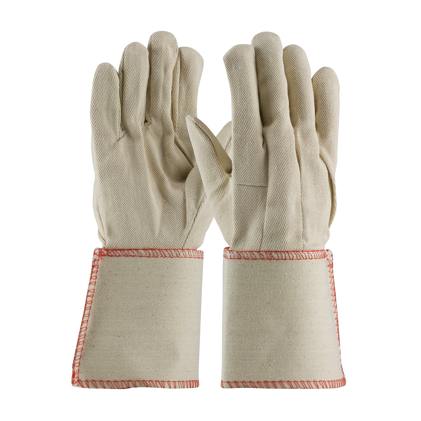 PIP® Premium Grade Cotton Canvas Single Palm Glove - Plasticized Gauntlet Cuff  (#90-910GA)