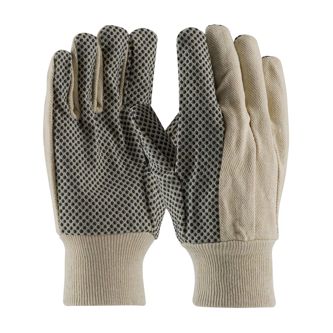 PIP® Premium Grade Cotton Canvas Glove with PVC Dot Grip on Palm, Thumb and Forefinger - 8 oz  (#91-908PD)