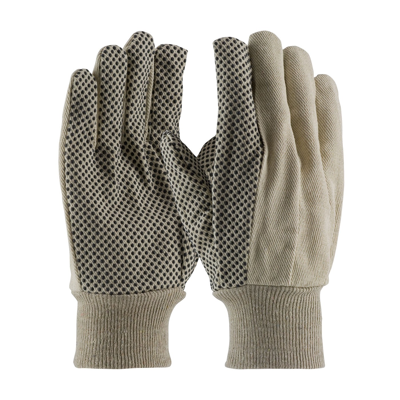 PIP® Economy Grade Cotton Canvas Glove with PVC Dot Grip on Palm, Thumb and Forefinger - 8 oz  (#91-908PDI)
