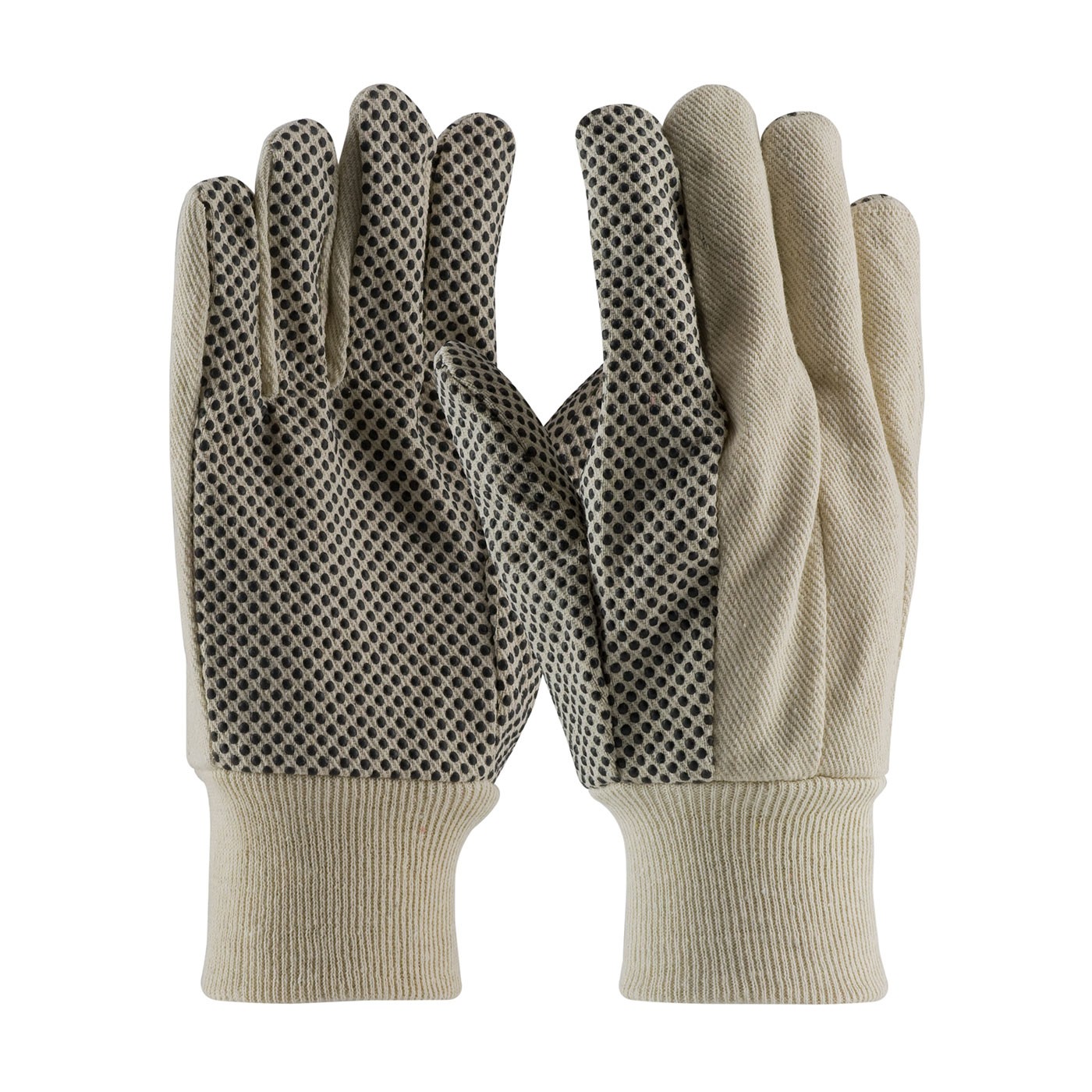 PIP® Economy Grade Cotton Canvas Glove with PVC Dot Grip on Palm, Thumb and Forefinger - 10 oz  (#91-910PDI)