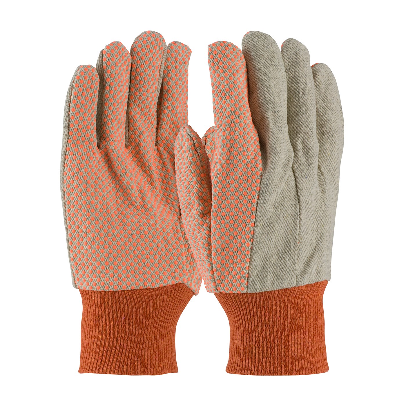 PIP® Premium Grade Cotton Canvas Glove with PVC Dotted Grip on Palm, Thumb and Index Finger - 10 oz.  (#91-910PDO)