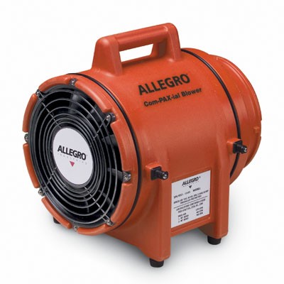 Allegro 8” AC Explosion Proof COM-PAX-IAL Plastic Blower without canister (#9538)