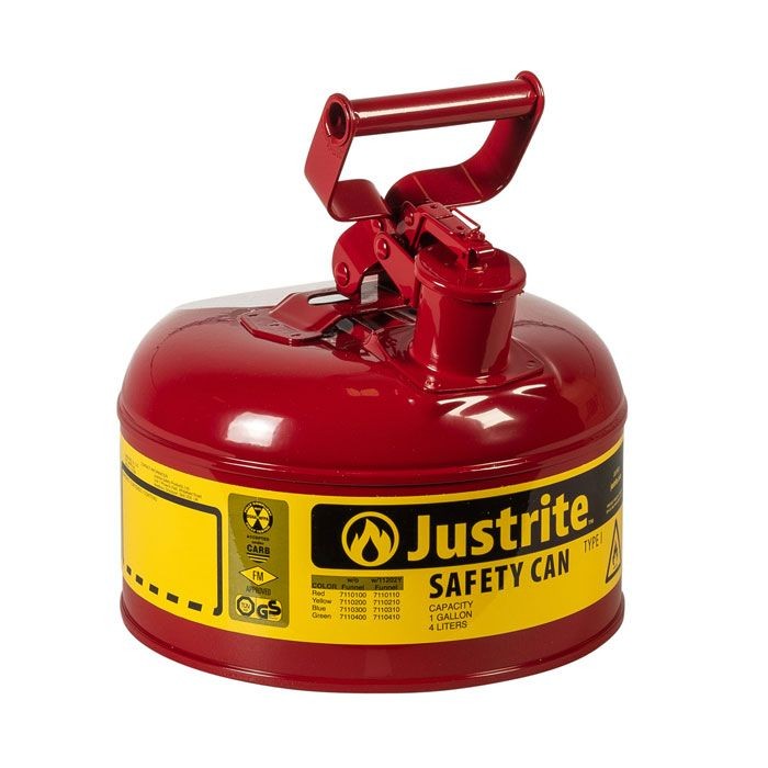 Justrite Type I Safety Can, 1 gallon, Red (#7110100)