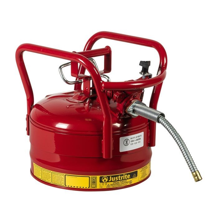 Justrite D.O.T. Type II Safety Can, 2.5 gallon, Red (#7325120)
