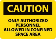 Caution Only Authorized Personnel Allowed In Confined Space Area Sign (#C568)