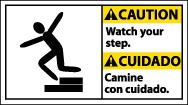 Caution Watch Your Step Spanish Sign (#CBA6)