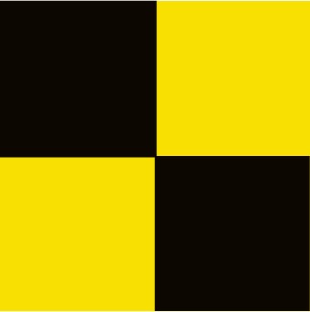 Checkerboard Safety Tape, Black & Yellow (#CBT202)
