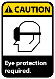 Caution Eye protection required. Machine Label (#CGA10AP)
