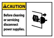 Caution Before cleaning or servicing disconnect power supplies. Machine Label (#CGA15AP)