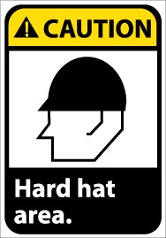 Caution Hard hat area ANSI Sign (#CGA1)