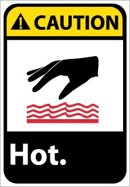 Caution Hot ANSI Sign (#CGA30)