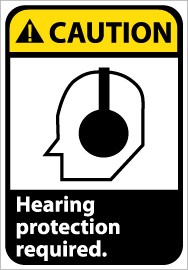 Caution Hearing protection required. Machine Label (#CGA5AP)