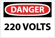 Danger 220 Volts Sign (#D100)