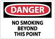 Danger No Smoking Beyond This Point Sign (#D152)