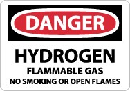Danger Hydrogen Flammable Gas... Sign (#D294)