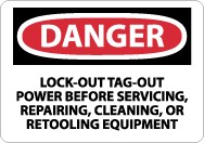 Danger Lock-Out Tag-Out Power Before Servicing… Sign (#D303)