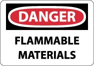 Danger Flammable Materials Sign (#D39)