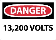 Danger 13,200 Volts Sign (#D473)