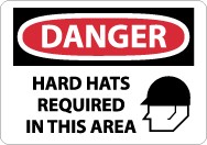 Danger Hard Hat Required In This Area Sign (#D545LF)