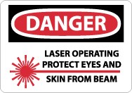 Danger Laser Operating Protect Eyes And Skin From Beam Sign (#D570)