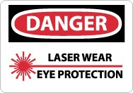 Danger Laser Wear Eye Protection Sign (#D574)
