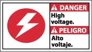Danger High Voltage Spanish Sign (#DBA3)