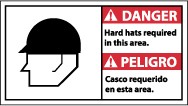 Danger Hard Hats Required In This Area Spanish Sign (#DBA4)