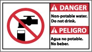 Danger Non-Potable Water Do Not Drink Spanish Sign (#DBA5)