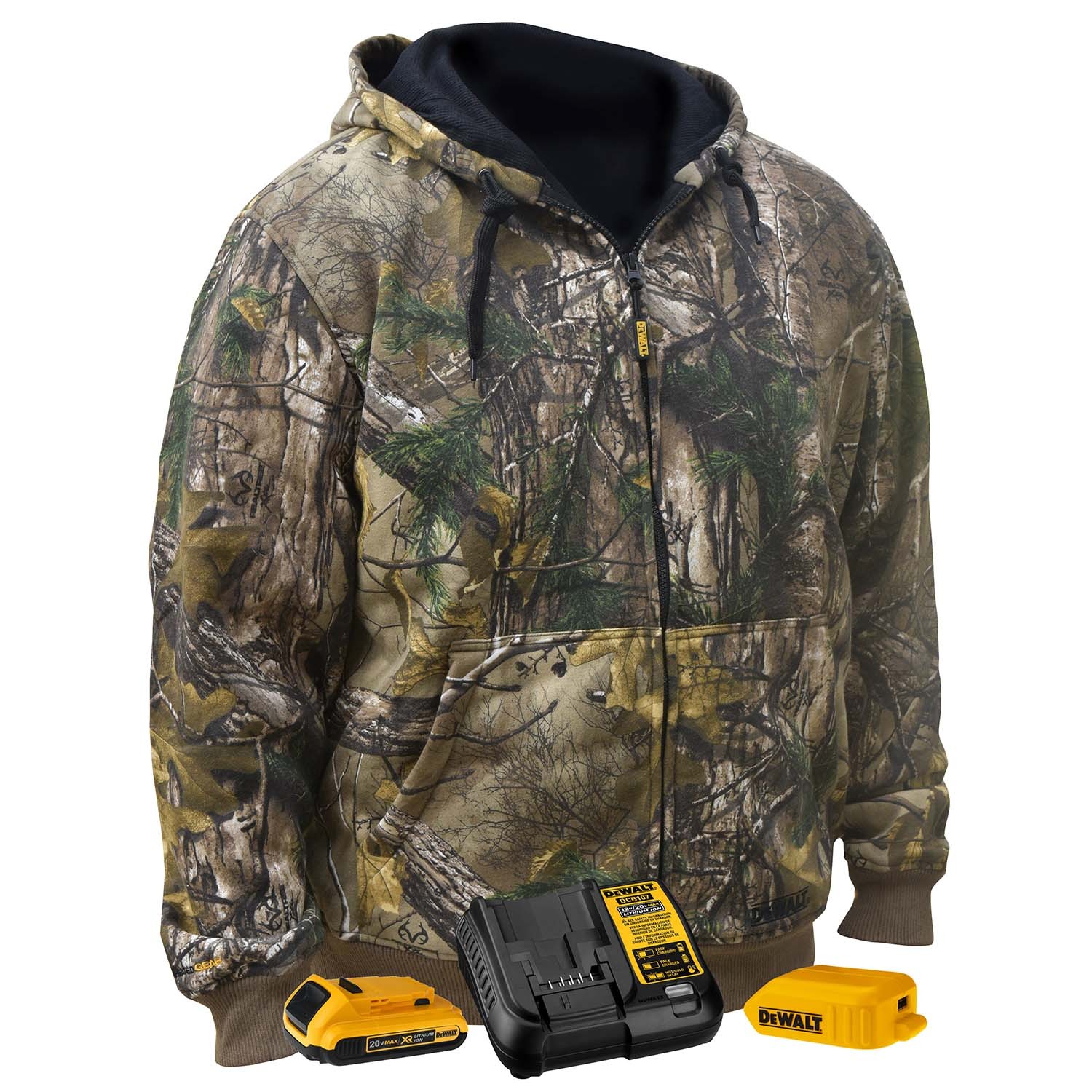 DEWALT® Unisex Heated RealTree® XTRA Camoflage Hoodie Sweatshirt Kitted (#DCHJ074D1)