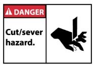 Danger Cut/sever hazard. Machine Label (#DGA22AP)