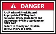Arc Flash Danger Label (#DGA58AP)