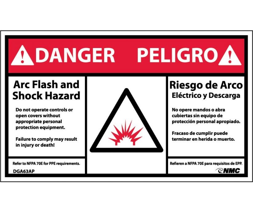 Arc Flash Danger Label (#DGA63AP)