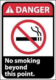 Danger No smoking beyond this point ANSI Sign (#DGA7)