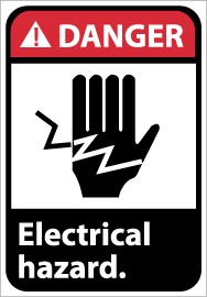 Danger Electrical hazard. Machine Label (#DGA8AP)