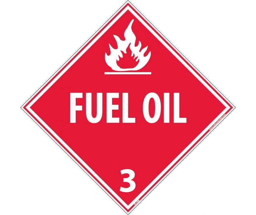 Fuel Oil Class 3 DOT Placard (#DL100)