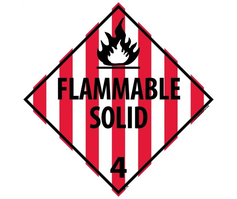 Flammable Solid Class 4 DOT Placard (#DL11)